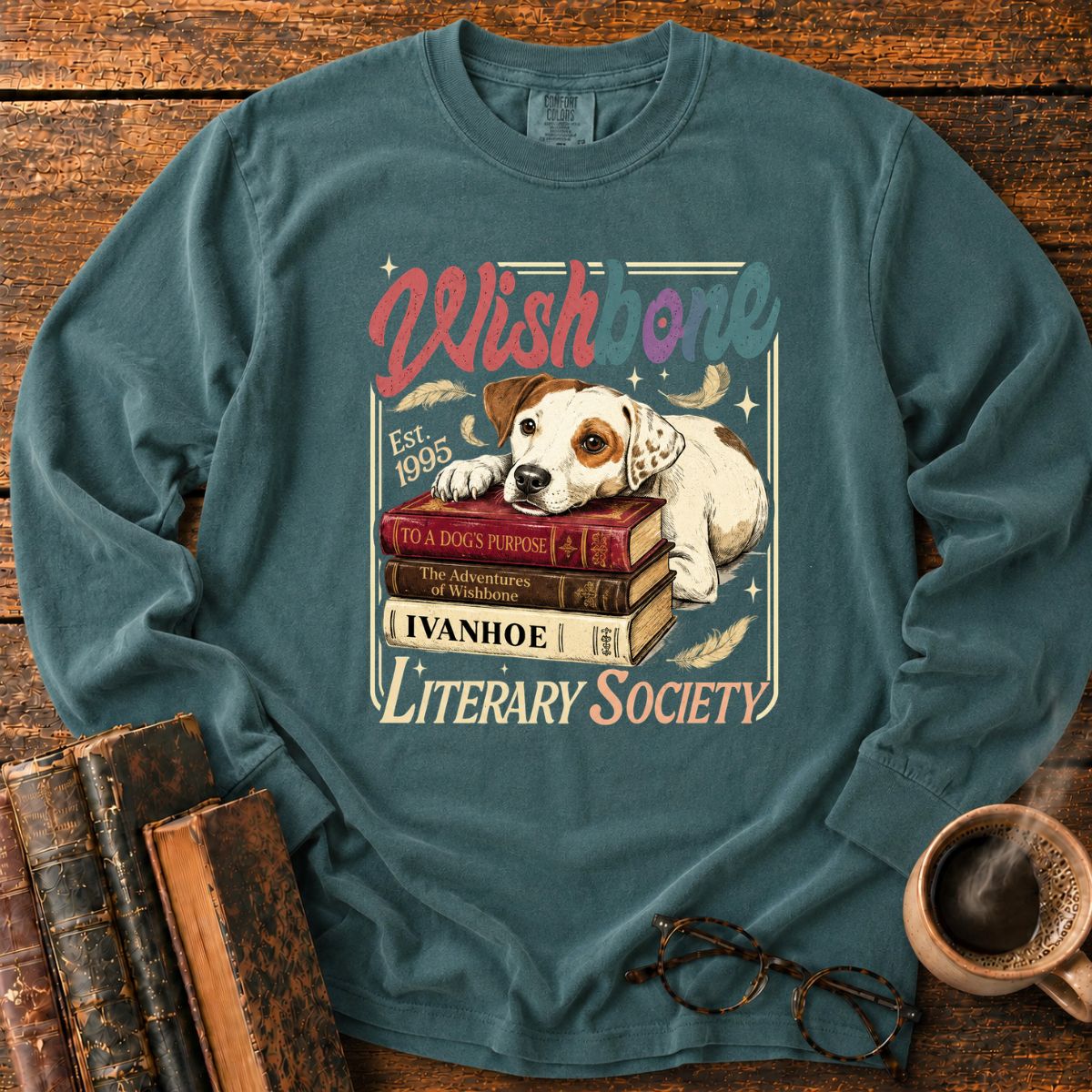 Bookish Dog Literary Society LS T-Shirt