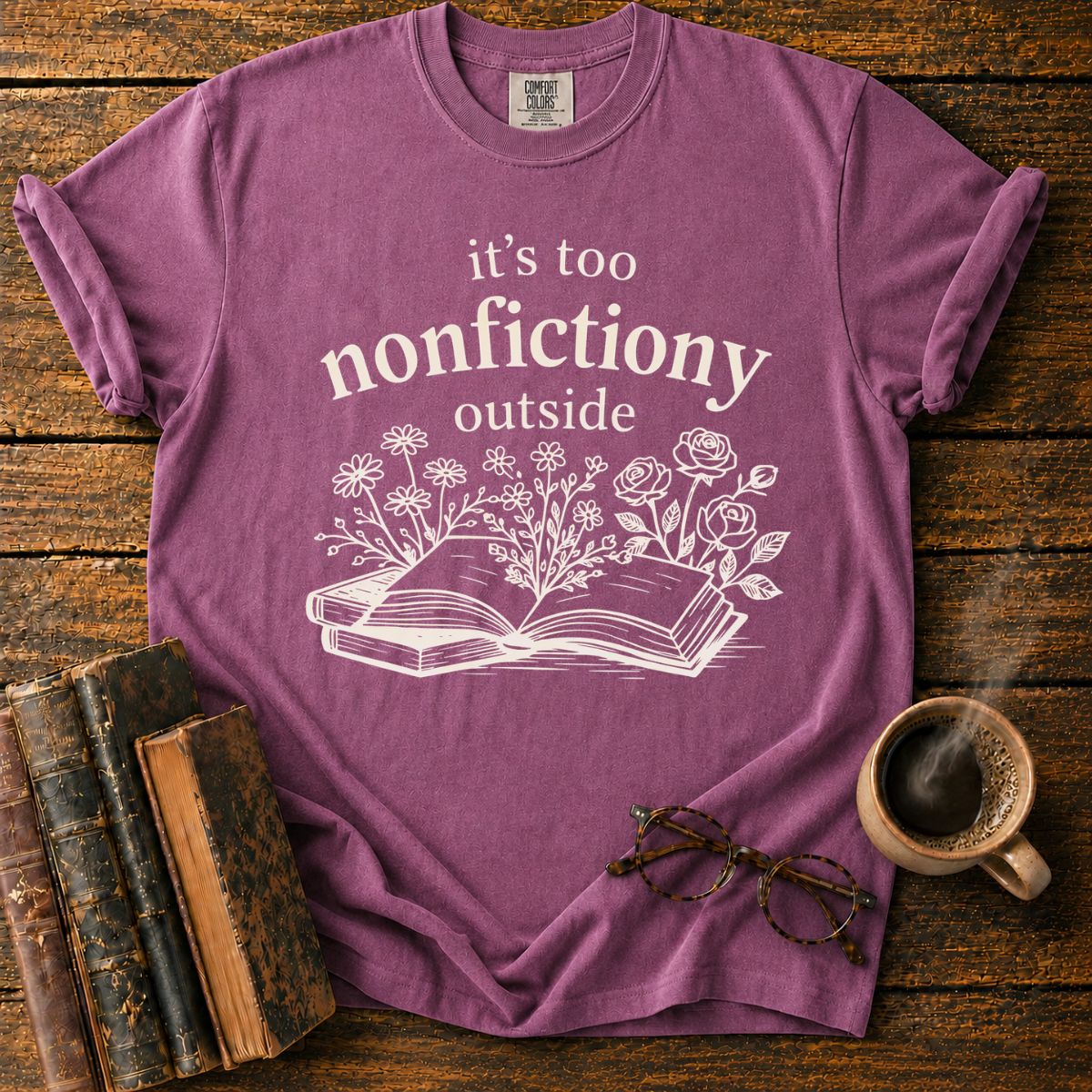 Whimsical Botanical Book T-Shirt