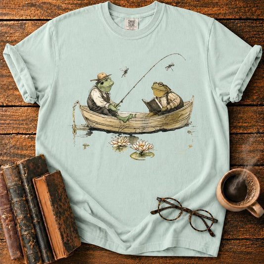 Storybook Frogs Drifting on Lily Pond T-Shirt