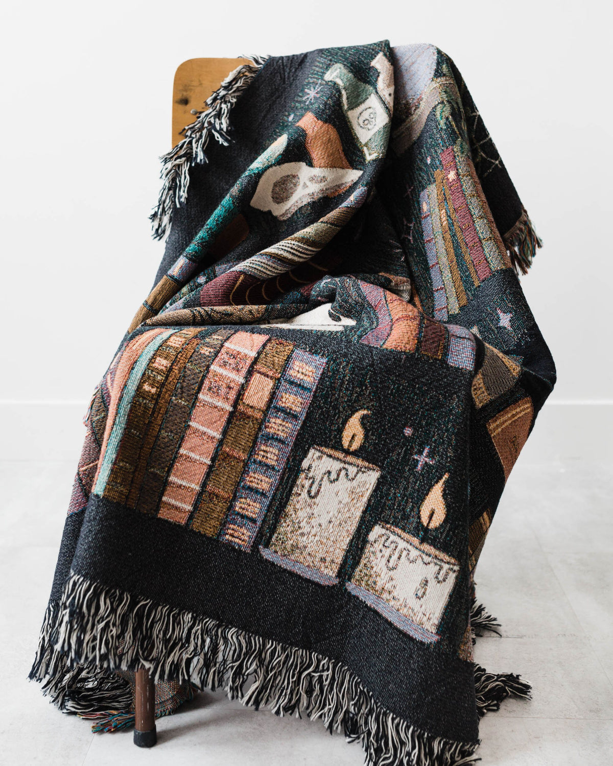 Witchy Bookshelf Woven Blanket