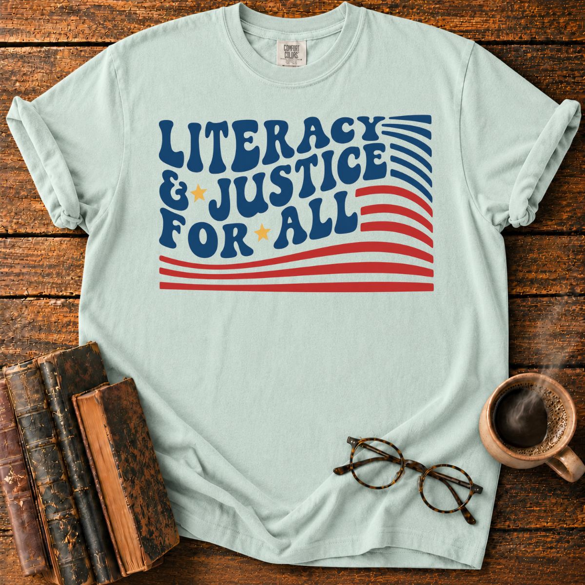 Literacy and Justice Retro T-Shirt