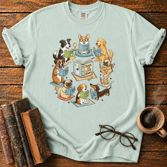 Cozy Dogs in a Reading Circle T-Shirt