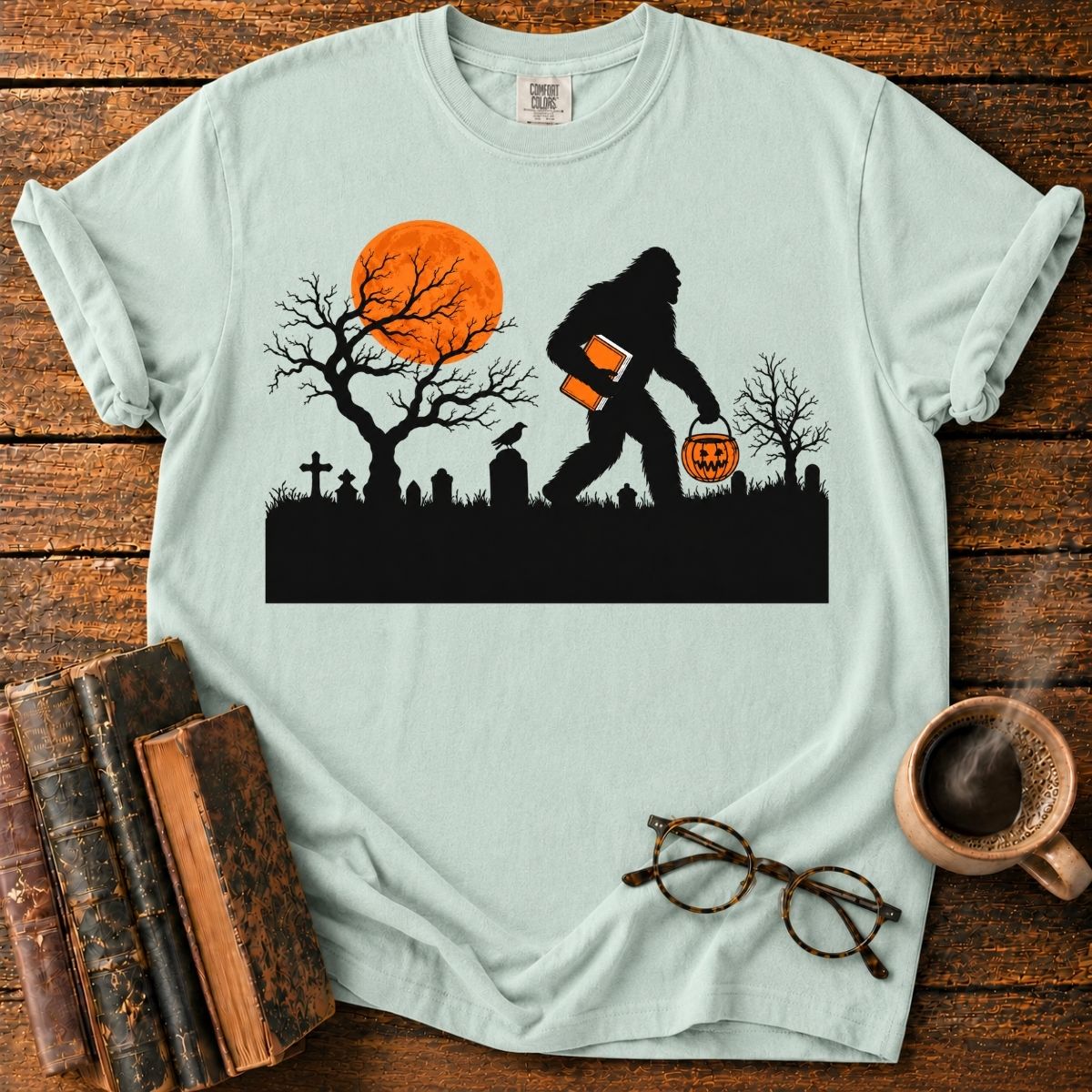 Sasquatch Halloween Graveyard T-Shirt