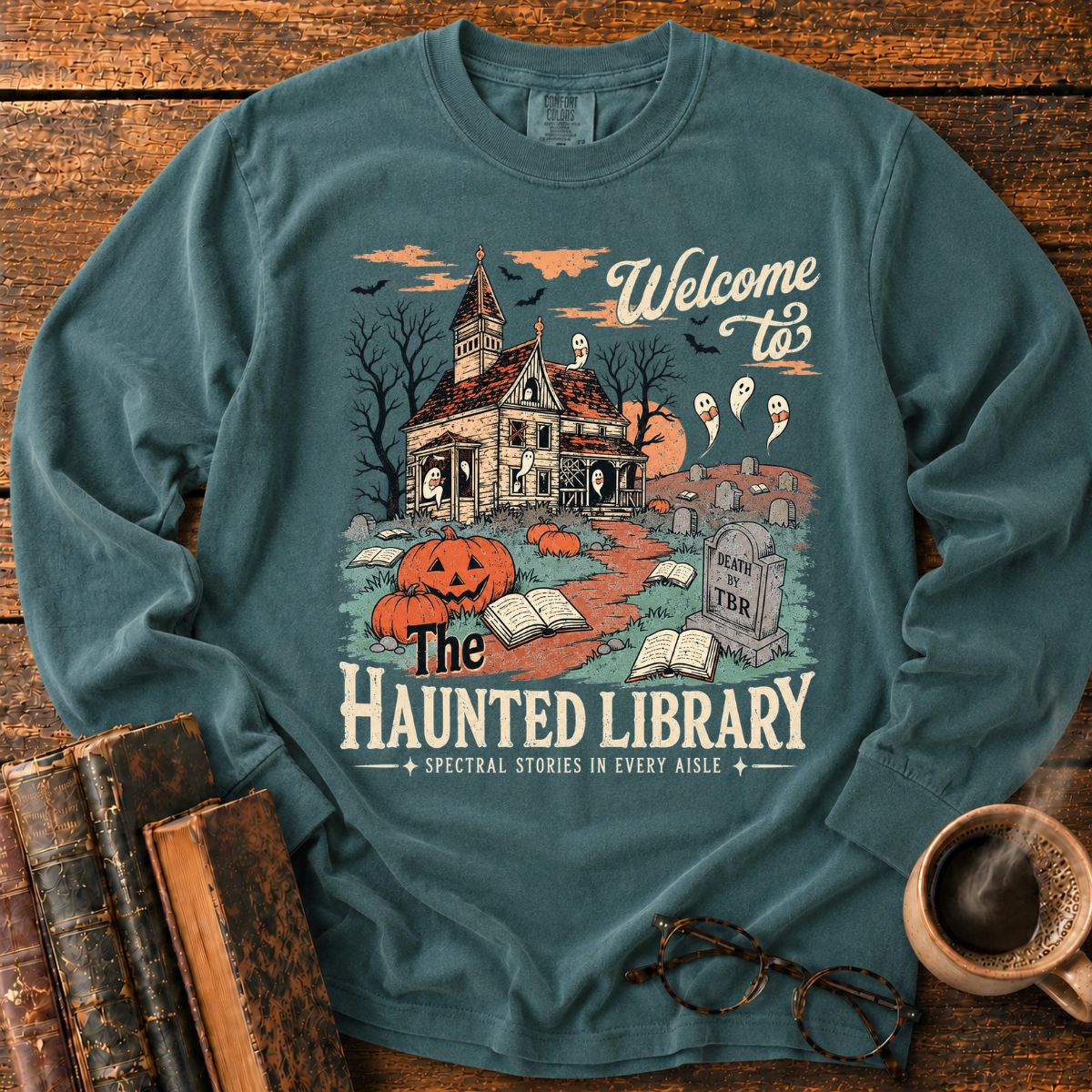Welcome To The Haunted Library LS T-Shirt