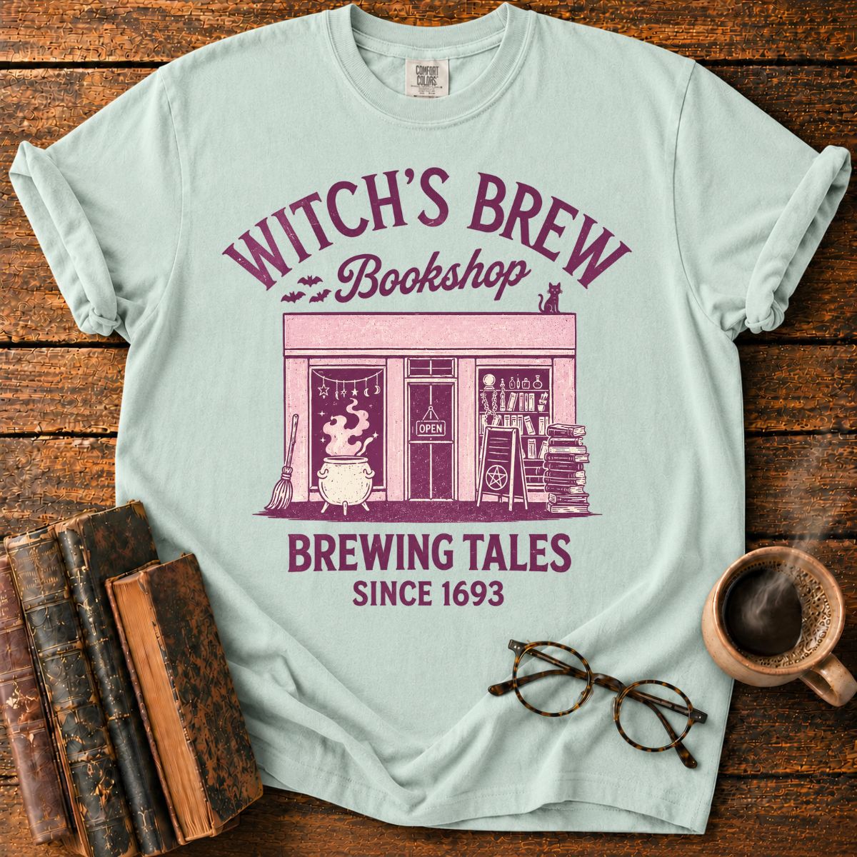 Witch's Brew Bookshop Halloween T-Shirt