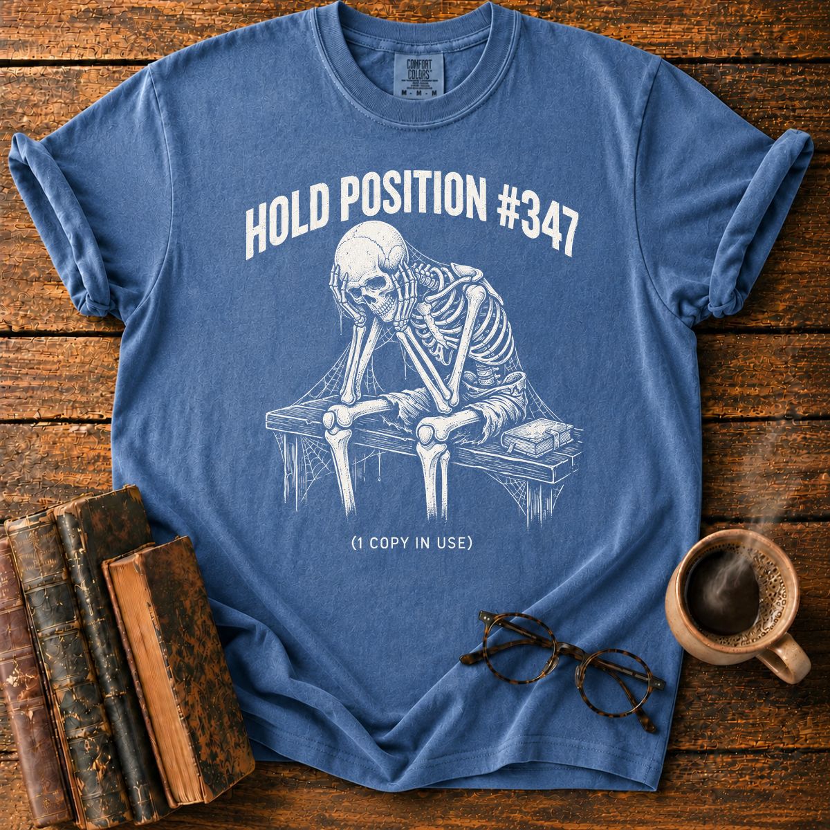 Library Hold Position Skeleton Funny T-Shirt