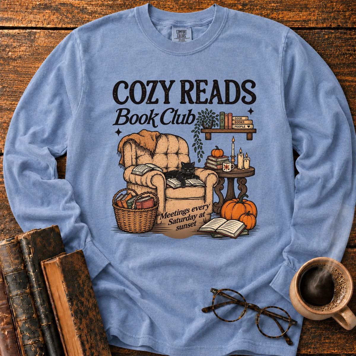 Cozy Reads Book Club LS T-Shirt