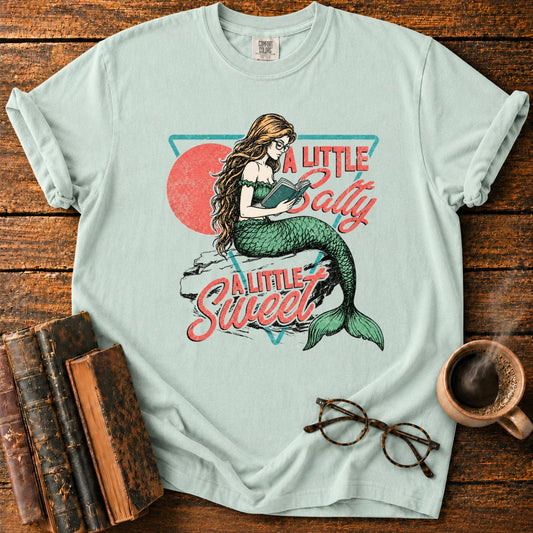Mermaid Reading in Retro Salty Sweet Style T-Shirt
