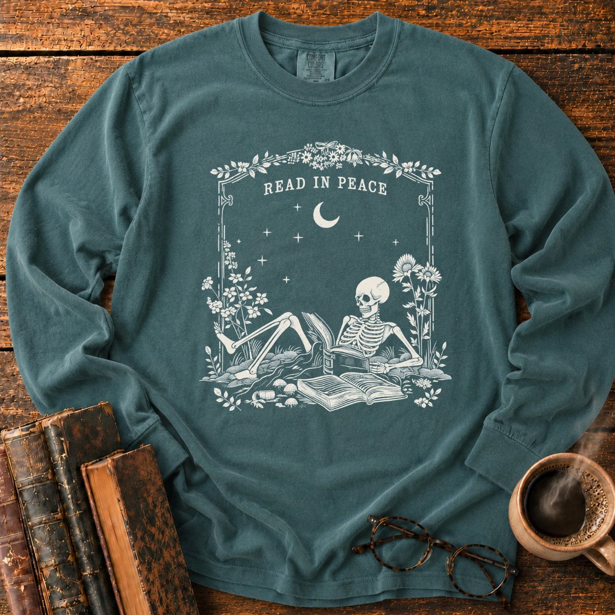 Read In Peace Skeleton LS T-Shirt