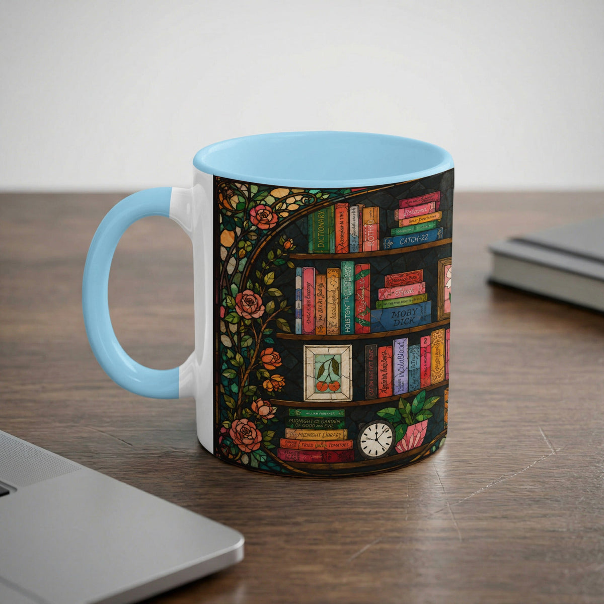 Enchanted Library Stained Glass Cozy Corner Mug