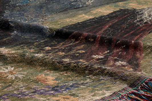Wyverns Rider Woven Throw Blanket