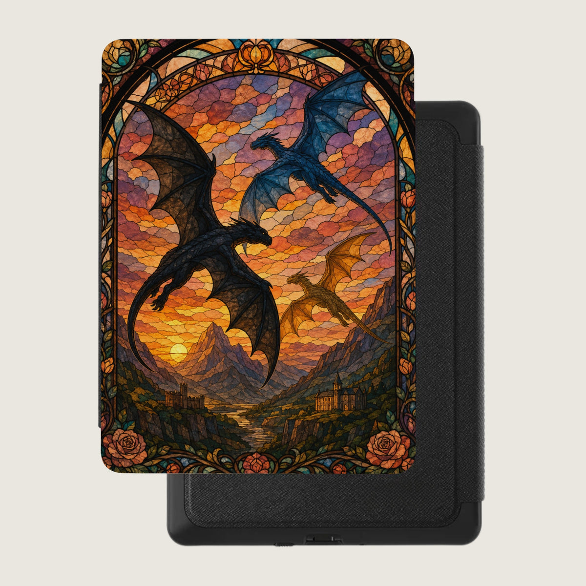 Fourth Wing Stained Glass Kindle Case