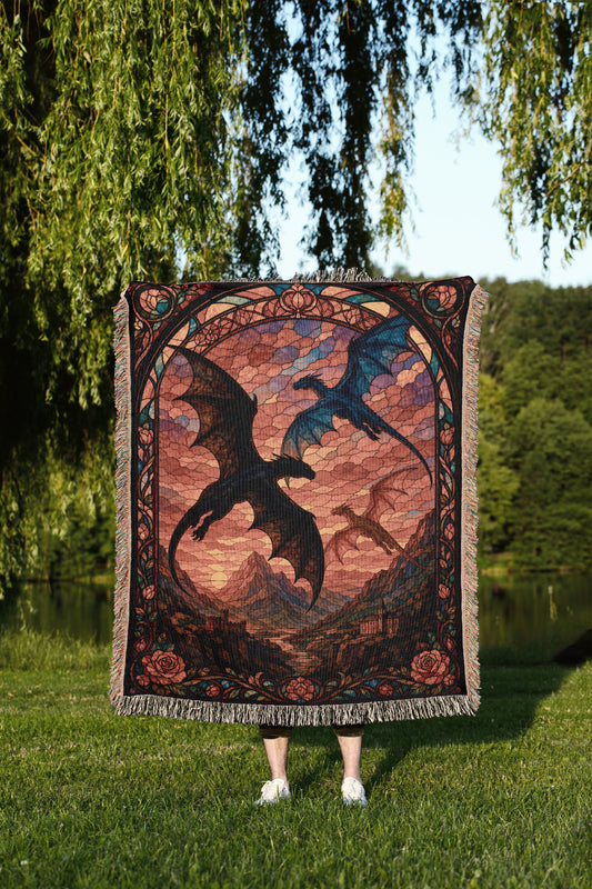 Dragon Flight Woven Throw Blanket