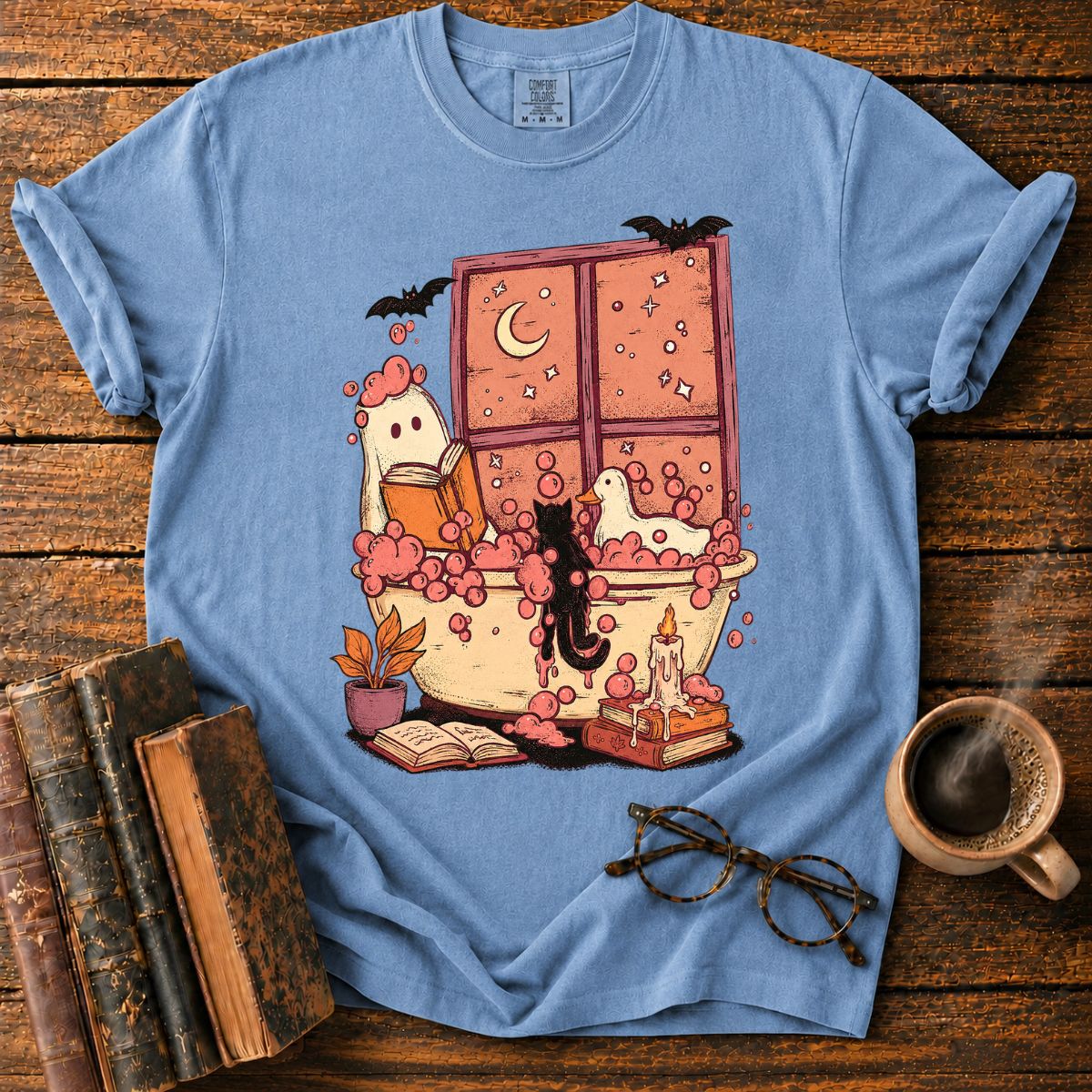 Cozy Moonlit Bubble Bath Fantasy T-Shirt