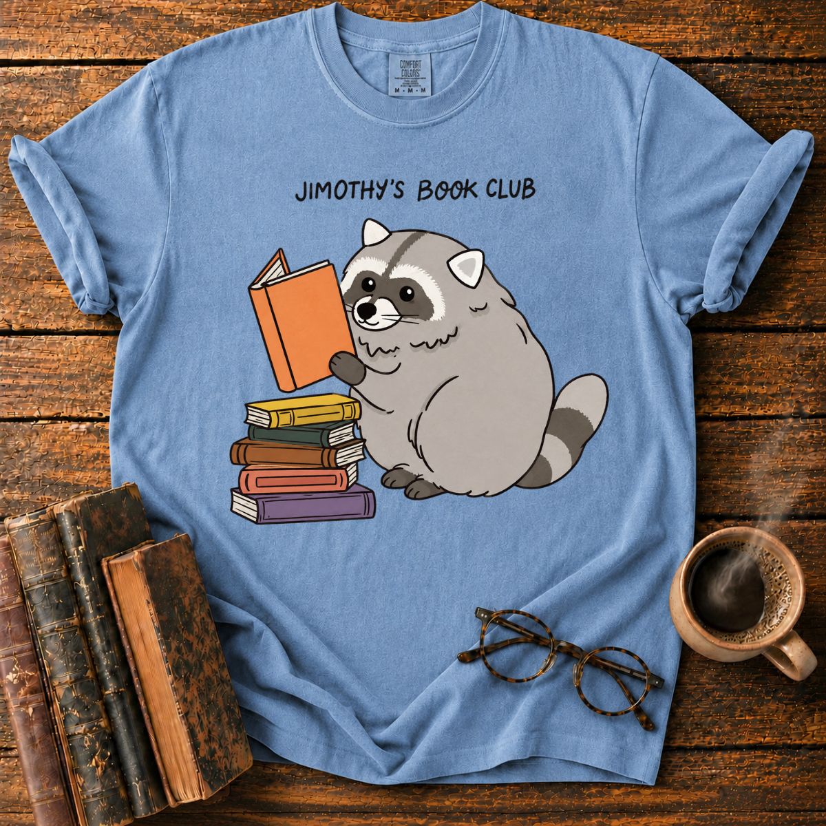 Raccoon Book Club Cute Reading T-Shirt