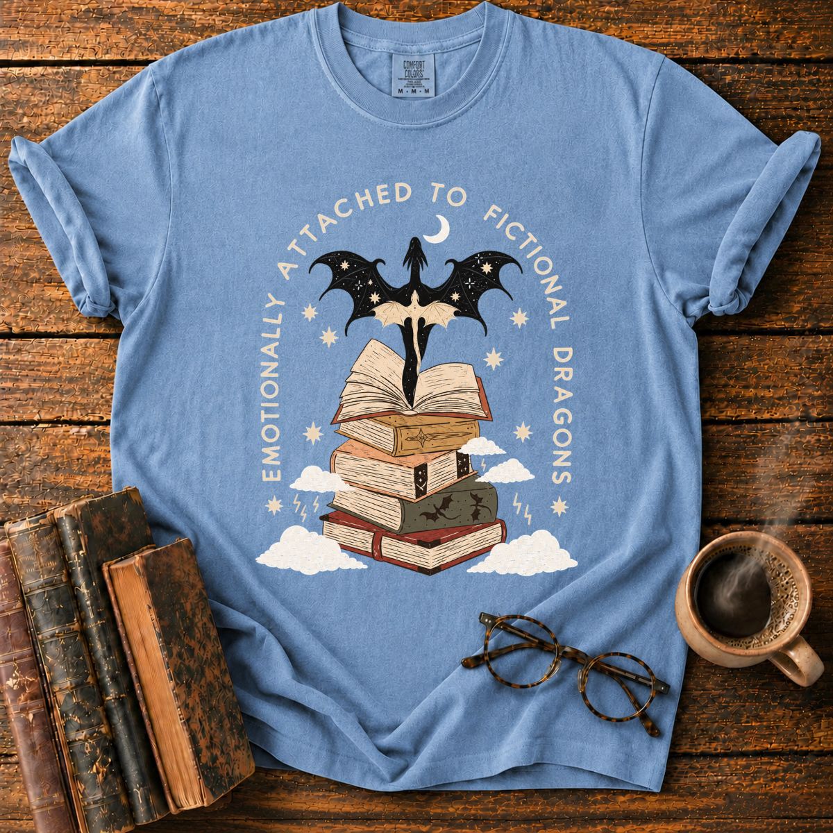 Fictional Dragons Bookish Fantasy T-Shirt