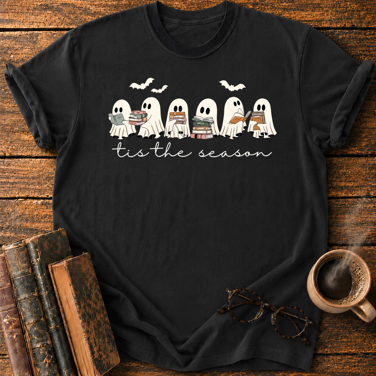 Ghosts Reading in Halloween T-Shirt