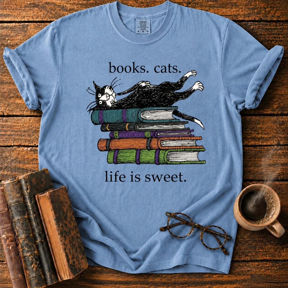 Books, Cats, and Sweet Life T-Shirt