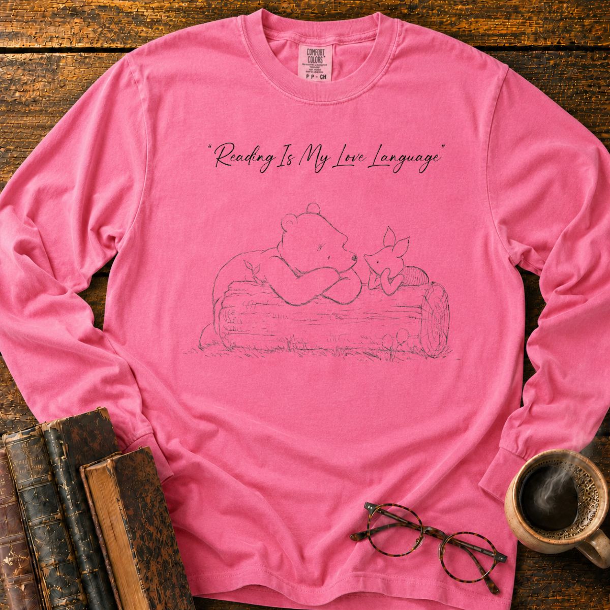 Reading Is My Love Language Sketch LS T-Shirt