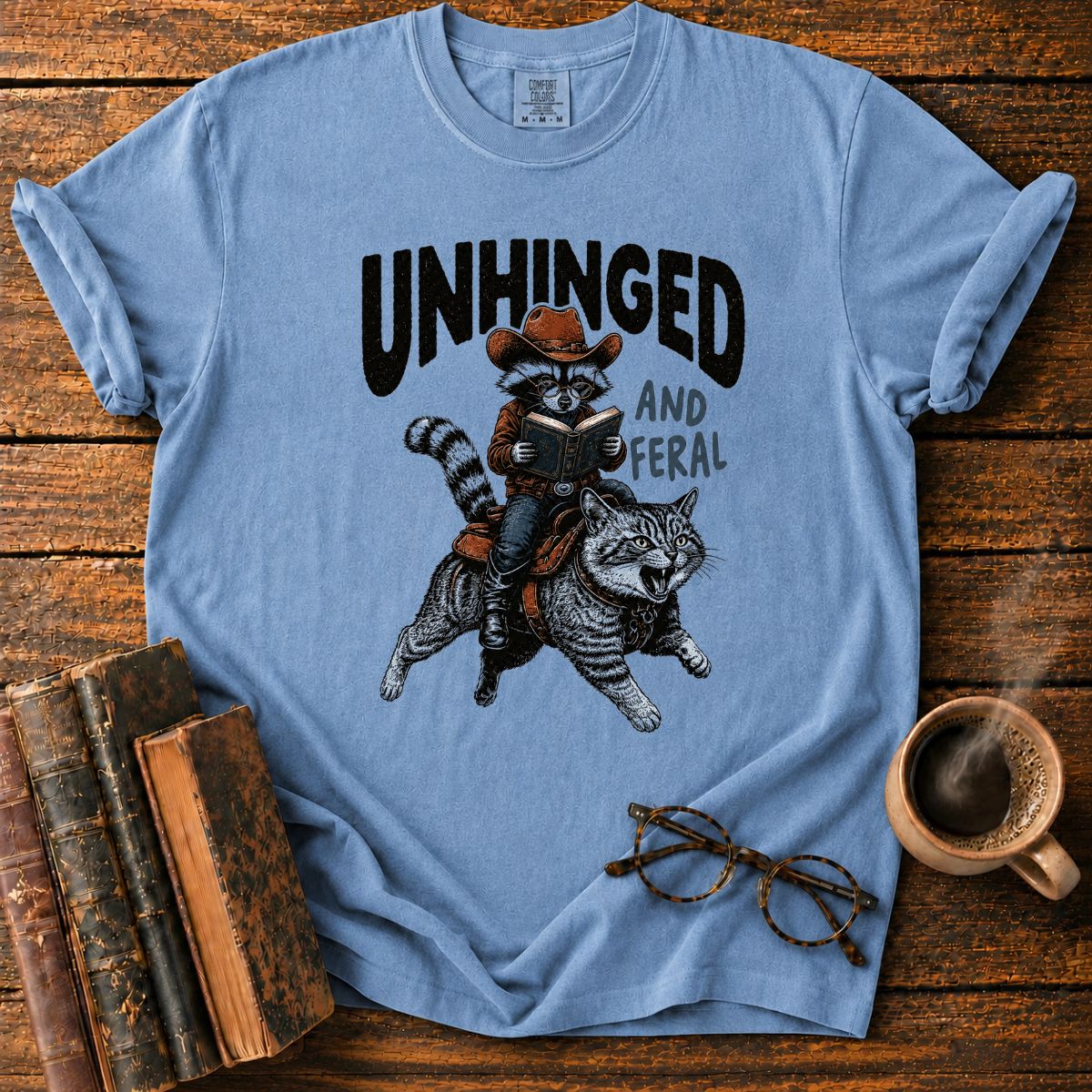 Unhinged Feral Raccoon Rider T-Shirt