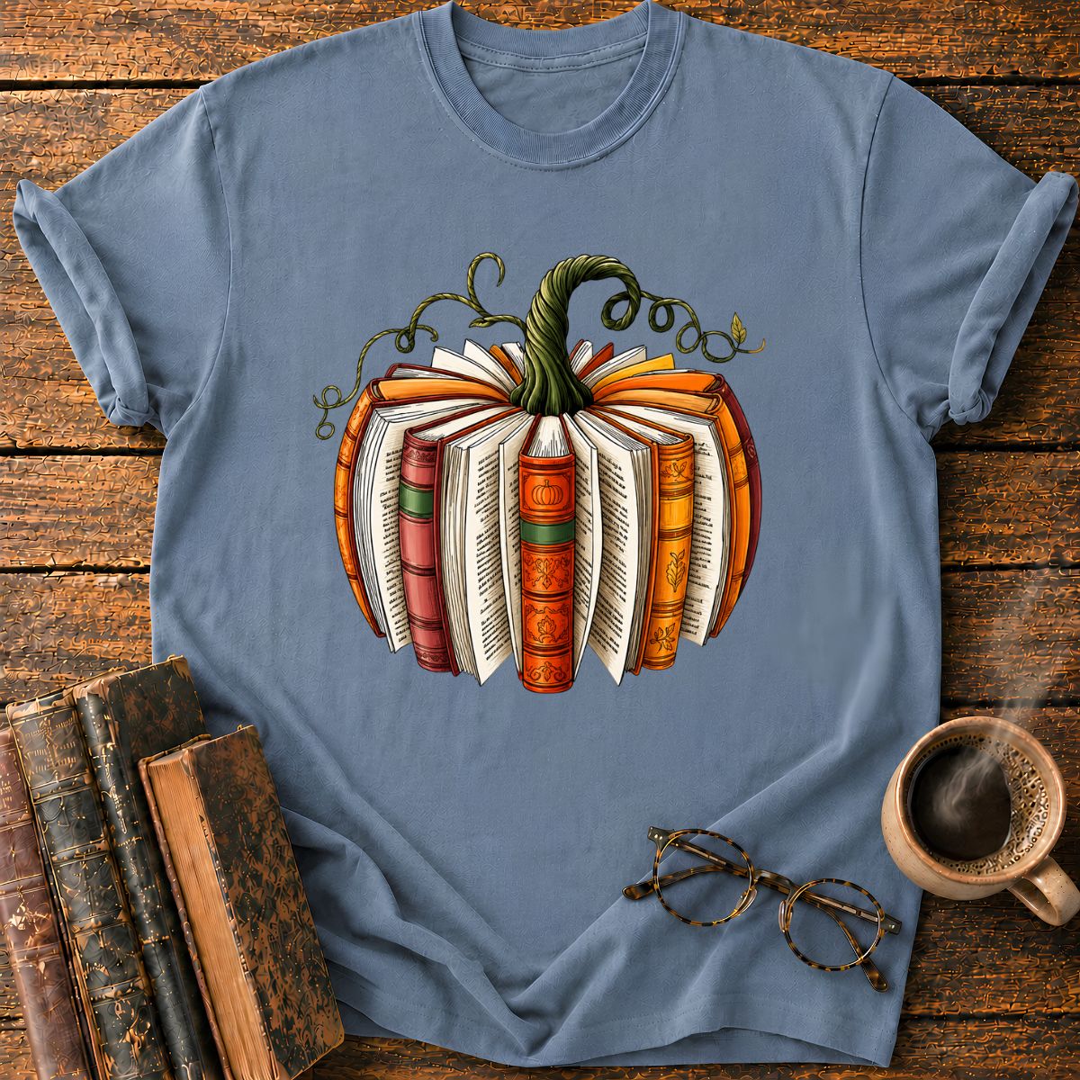 Vintage Pumpkin Book T-Shirt
