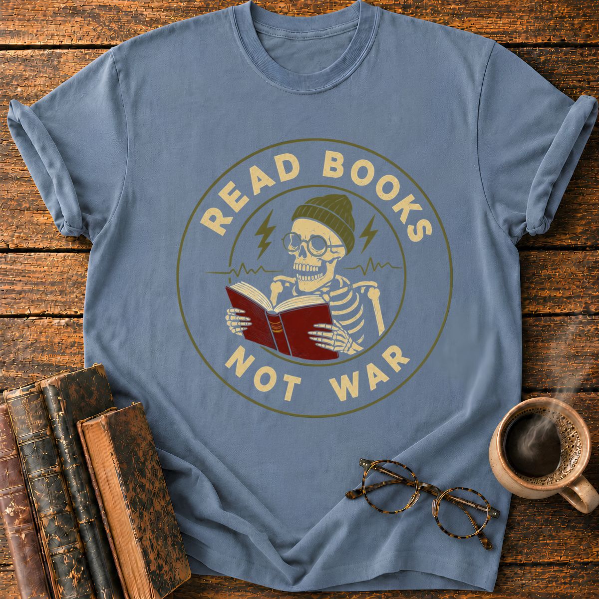 Read Books Not War Badge T-Shirt
