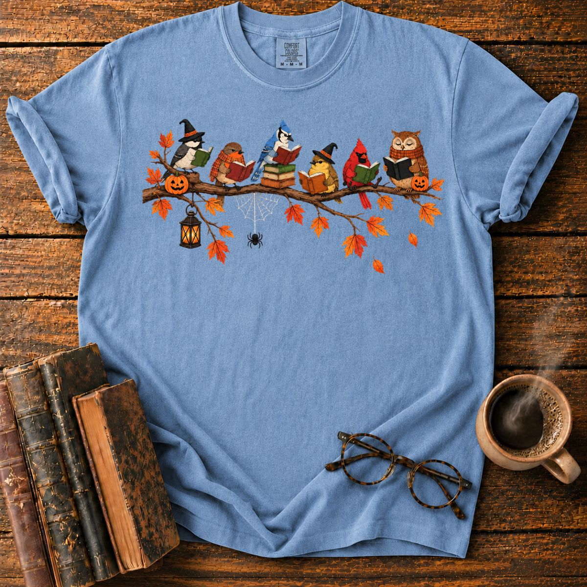 Birds’ Halloween Reading Branch T-Shirt