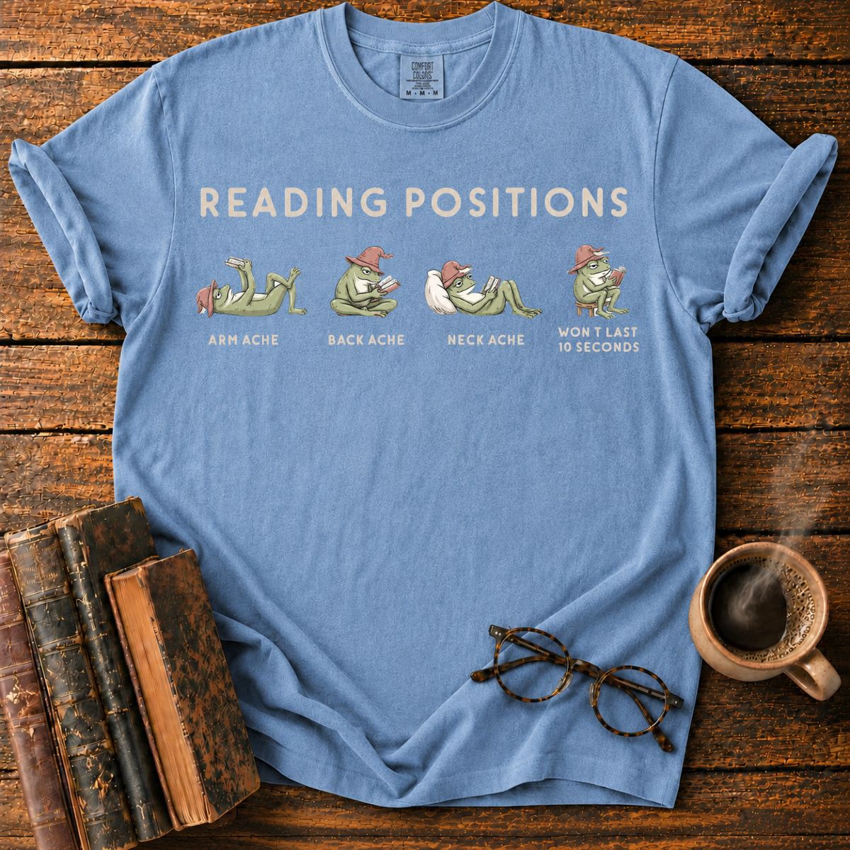 Frog Reading Positions Infographic T-Shirt