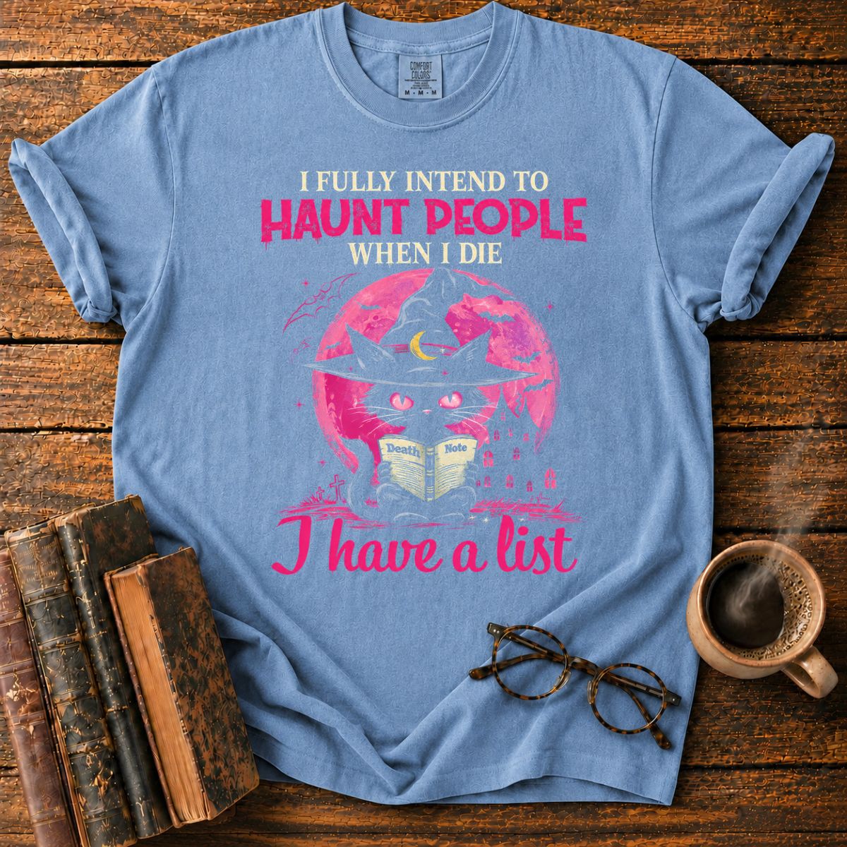 Cat's Haunted Death Note Grimoire T-Shirt