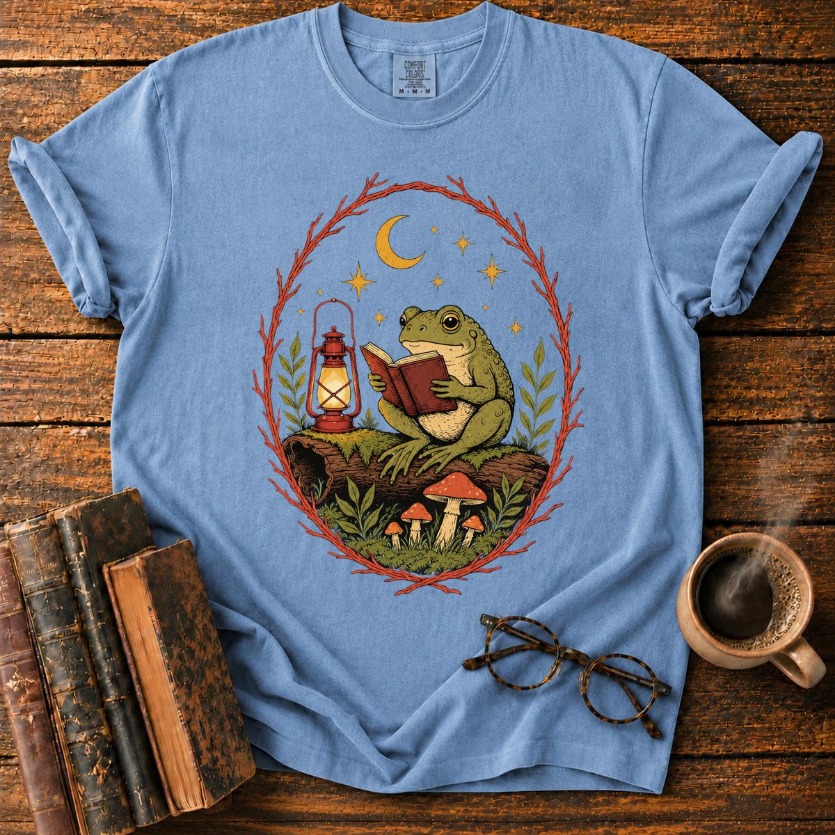 Frog’s Moonlit Reading Nook T-Shirt