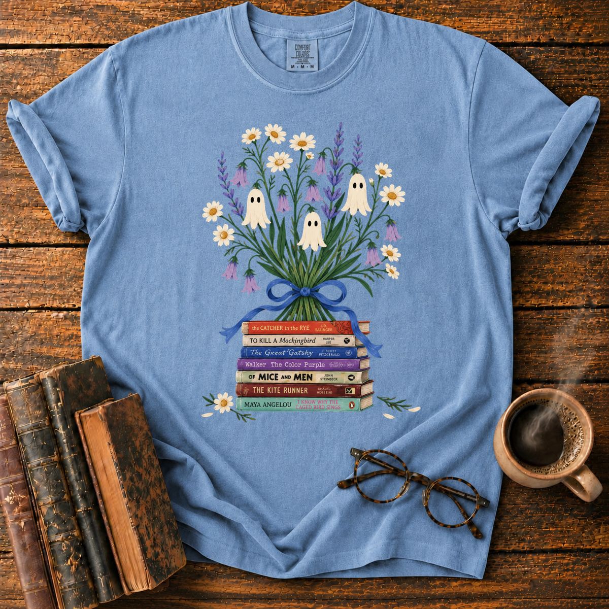 Ghost Flower Book Bouquet T-Shirt