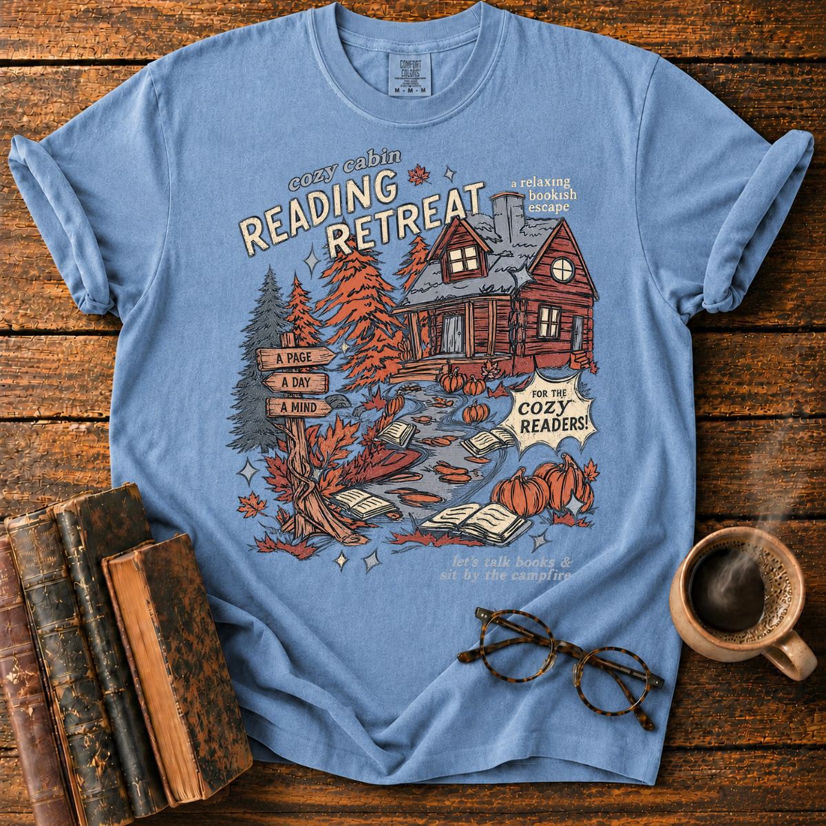 Cozy Cabin Reading Retreat T-Shirt