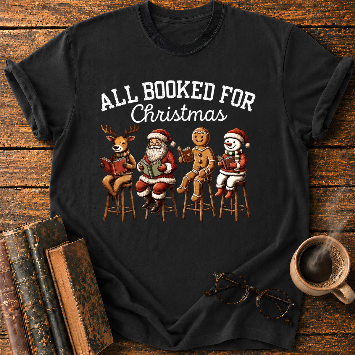 All Booked For Christmas T-Shirt