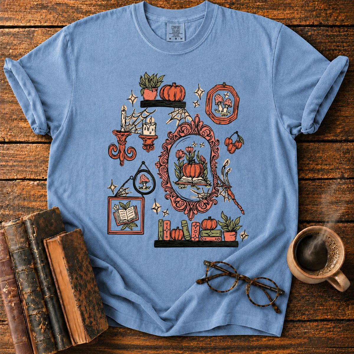 Witchy Garden Library Collage T-Shirt