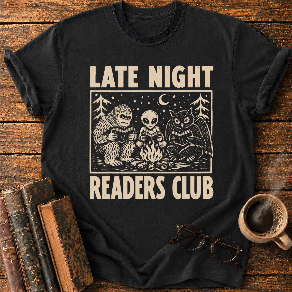 Late Night Readers Club Campfire T-Shirt