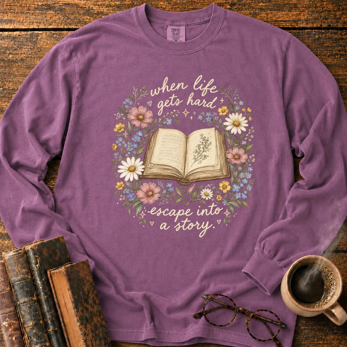 Escape Into a Story LS T-Shirt