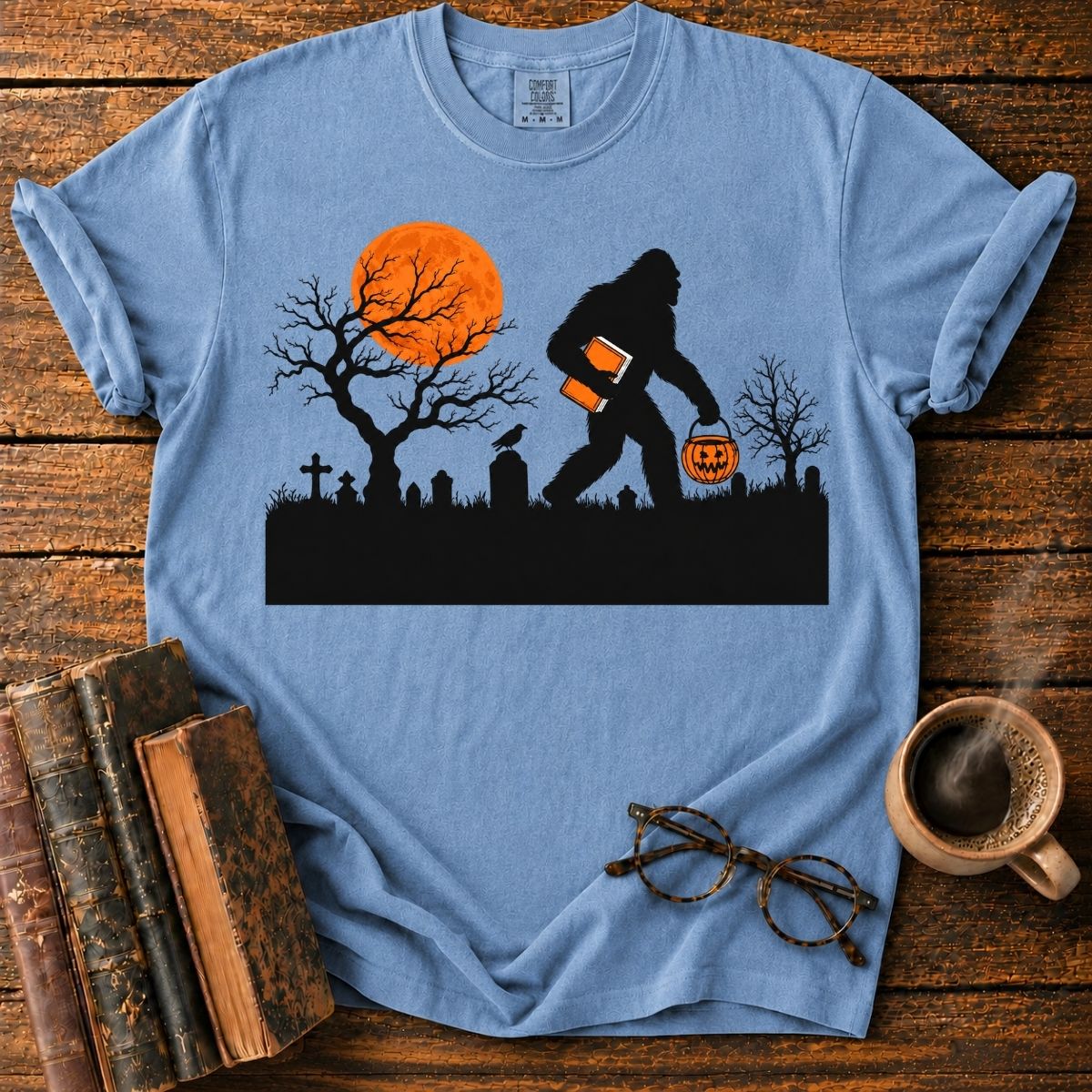 Sasquatch Halloween Graveyard T-Shirt