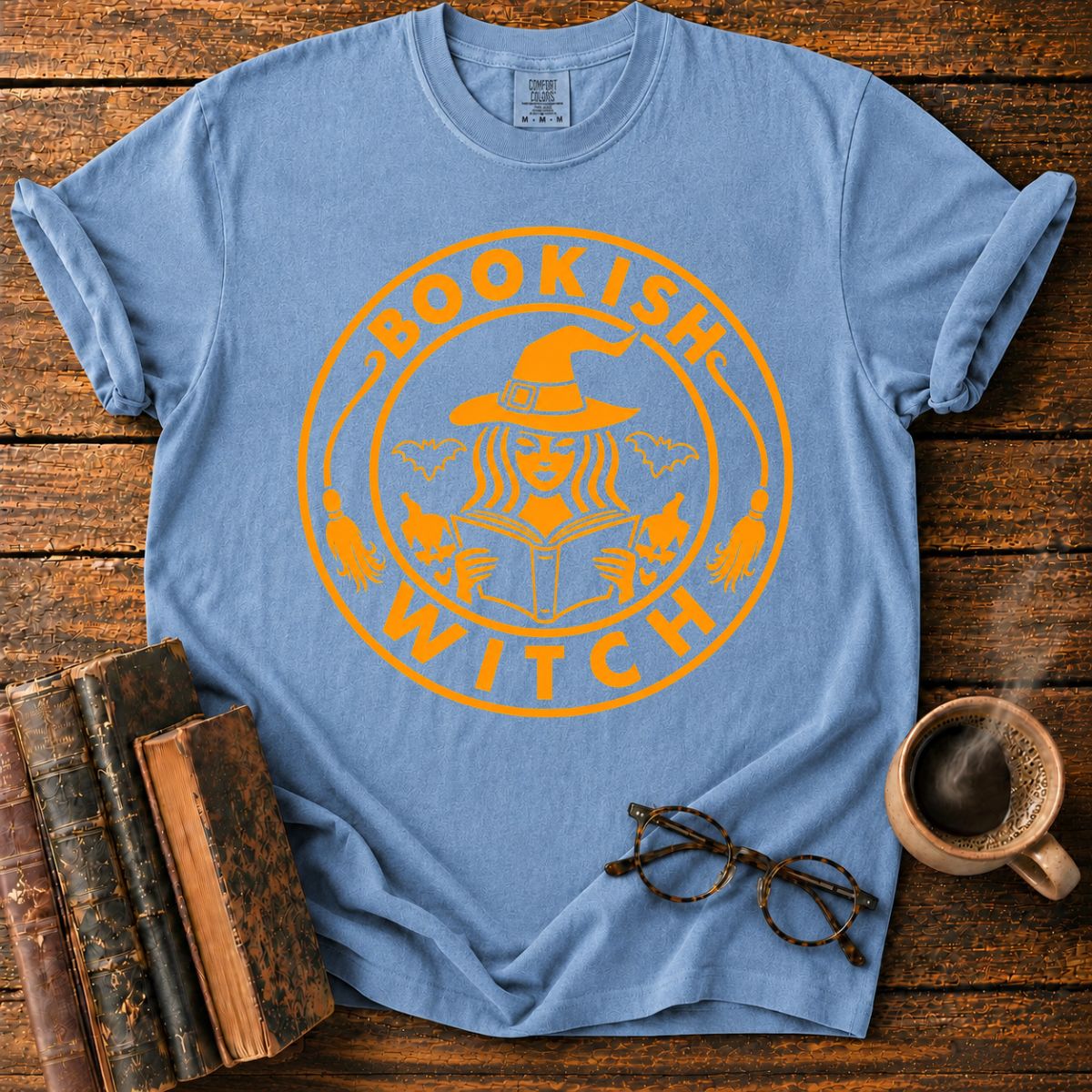 Bookish Witch Halloween Emblem T-Shirt