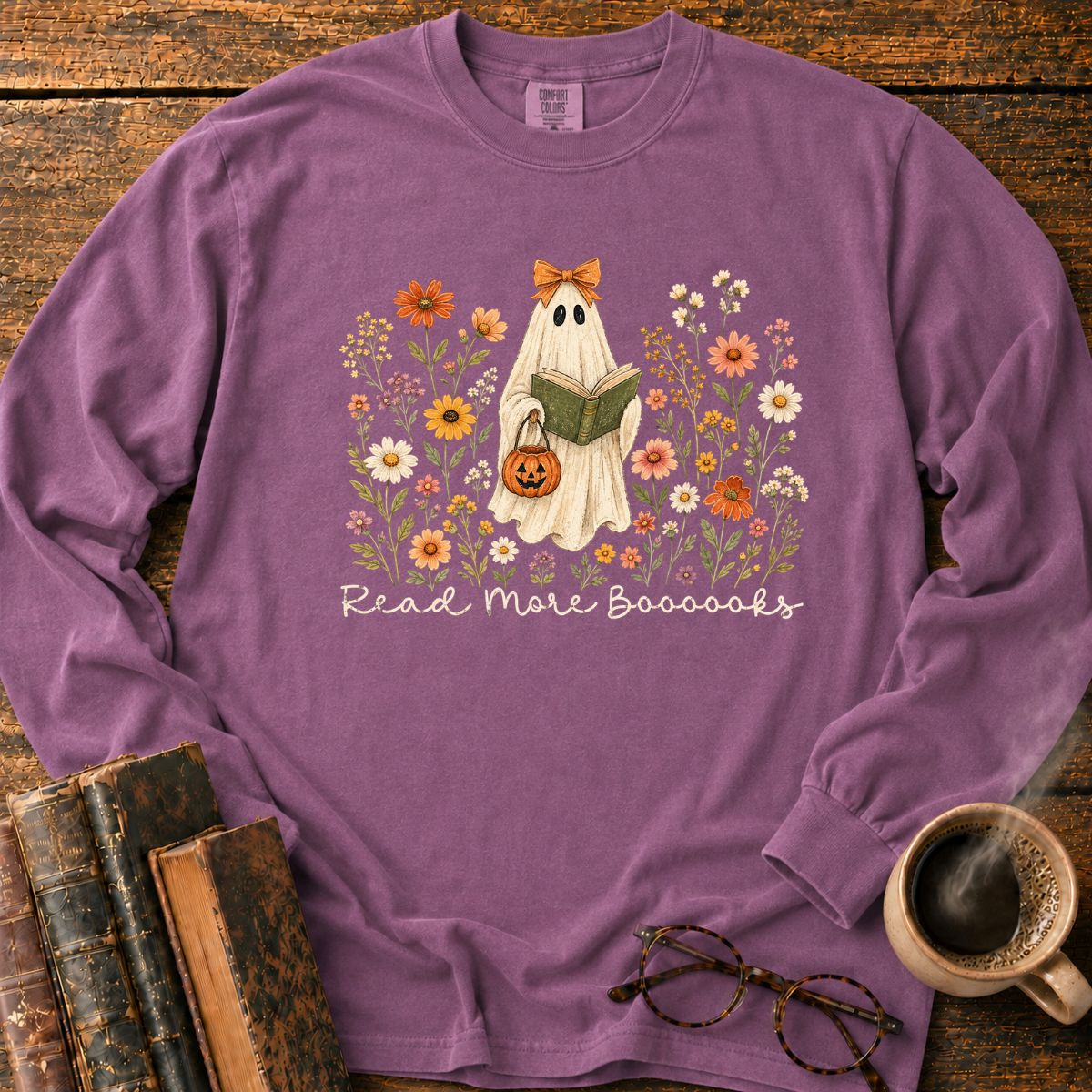 Ghostly Garden Reading Delight LS T-Shirt