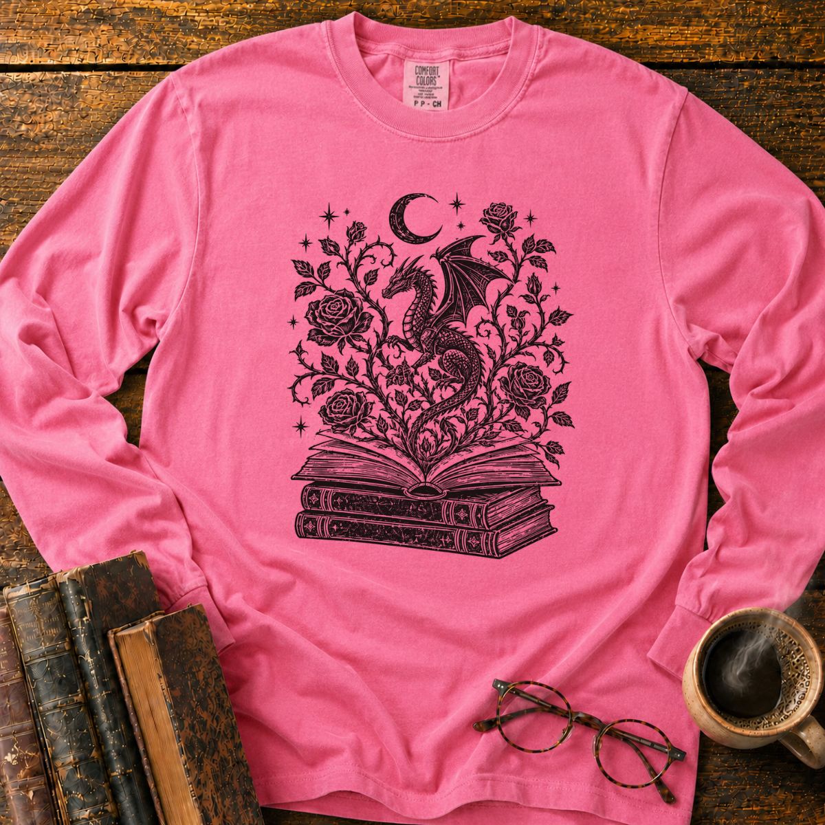 Dragon Rose Book LS T-Shirt