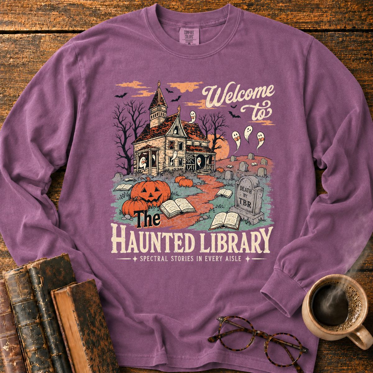 Welcome To The Haunted Library LS T-Shirt