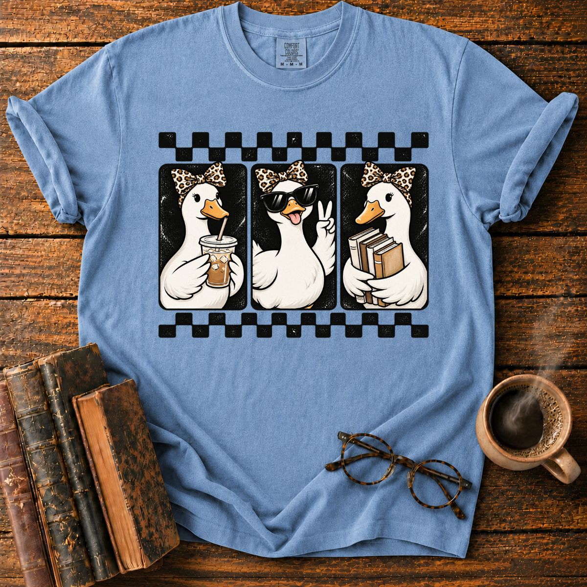 Cute Duck With Books T-Shirt