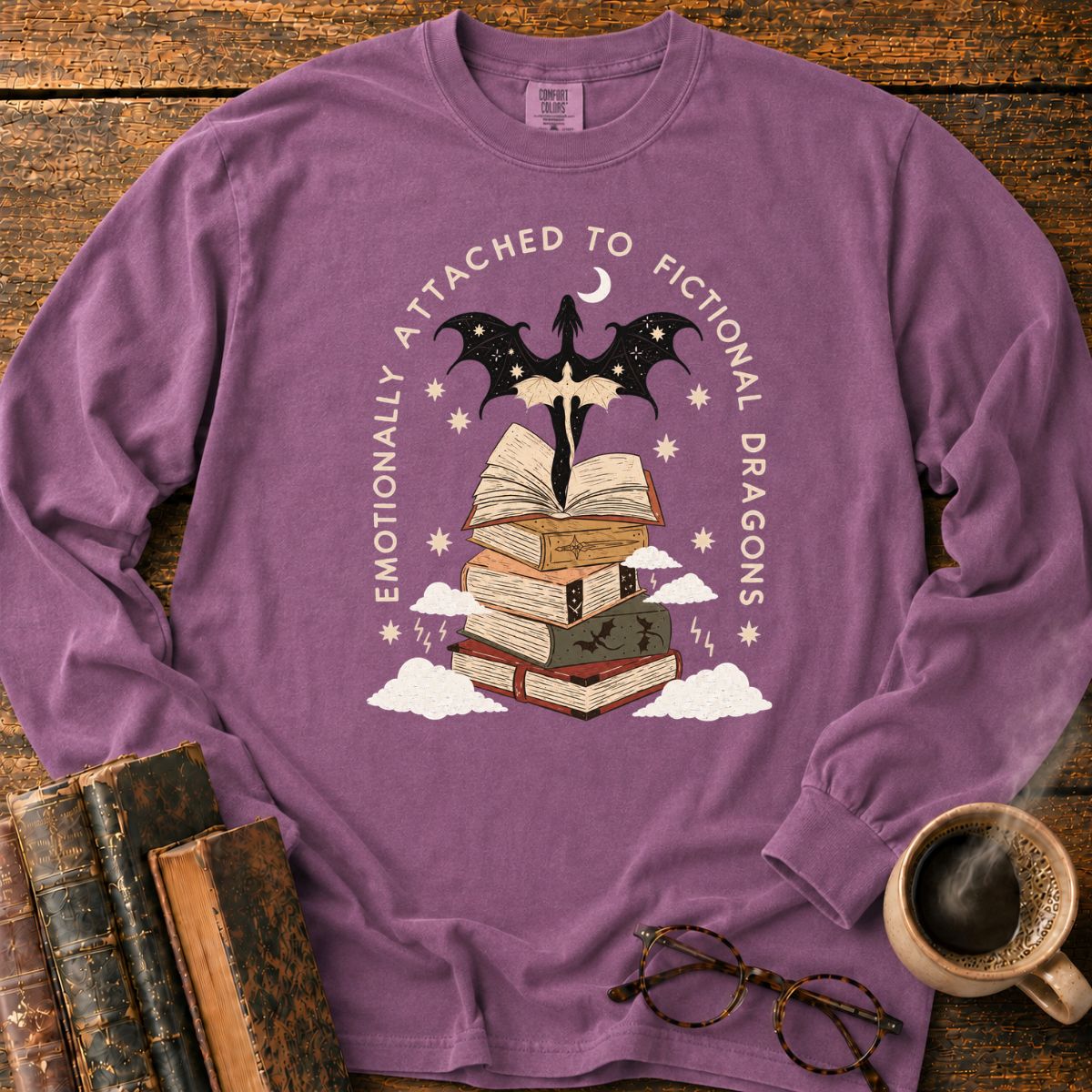 Fictional Dragons Bookish LS T-Shirt