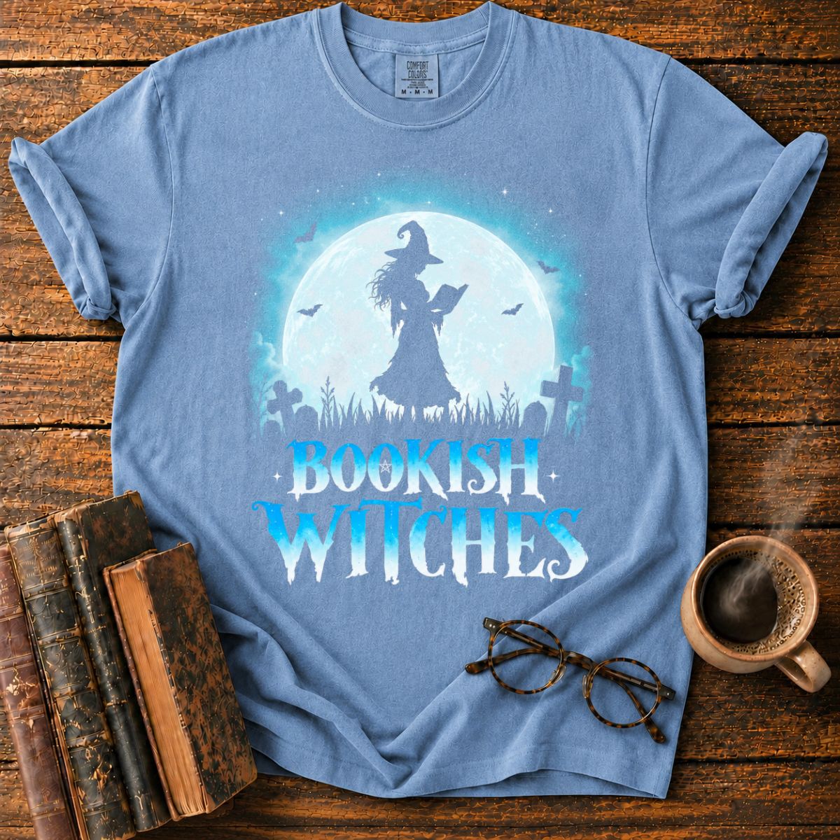 Moonlit Witch Reading in the Graveyard T-Shirt