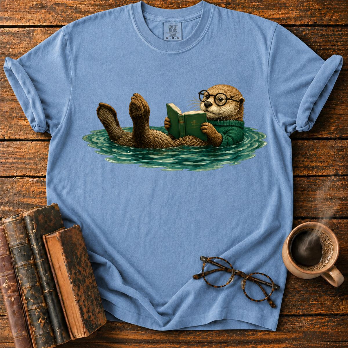 Otter Reading in Water T-Shirt
