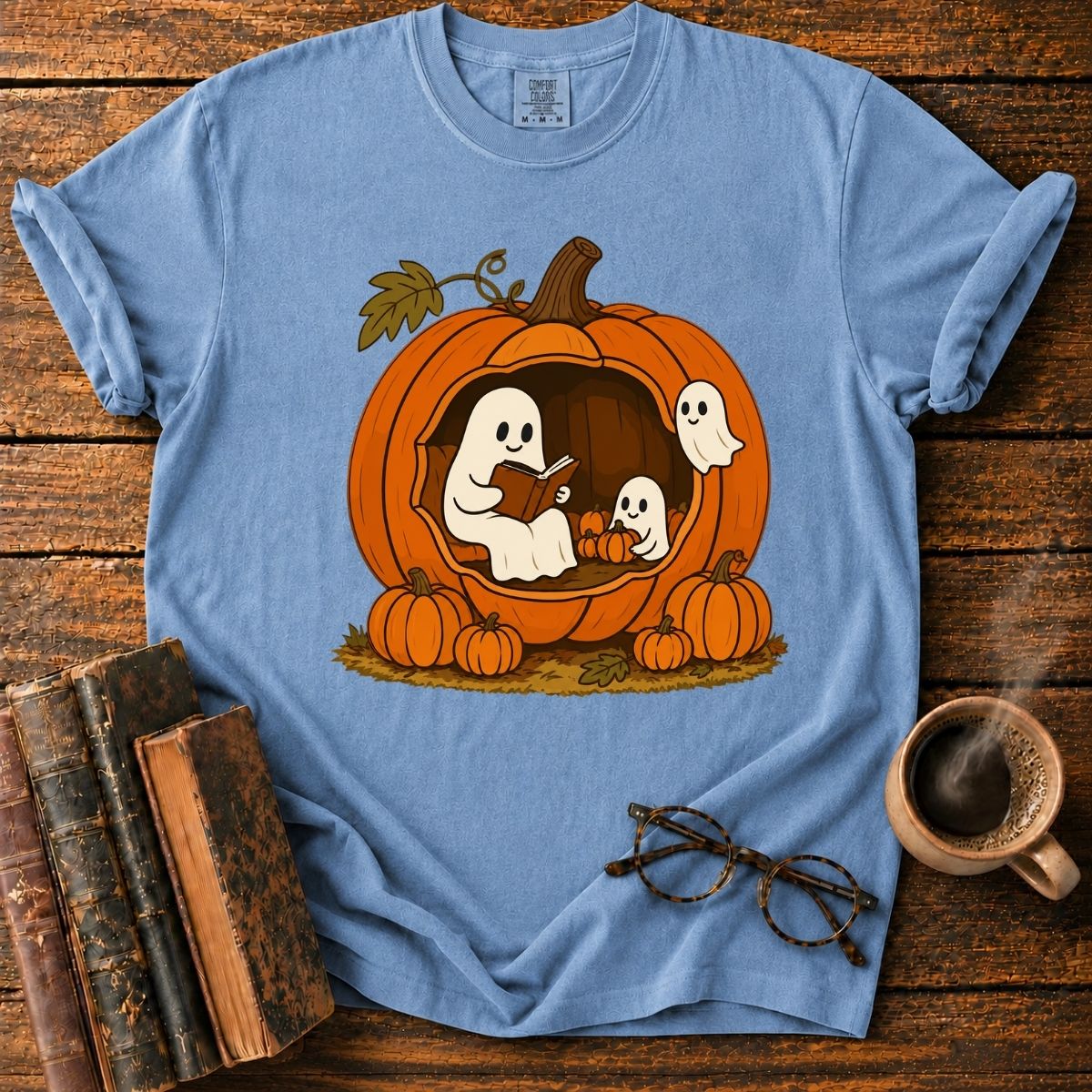 Cozy Ghosts in a Pumpkin House T-Shirt