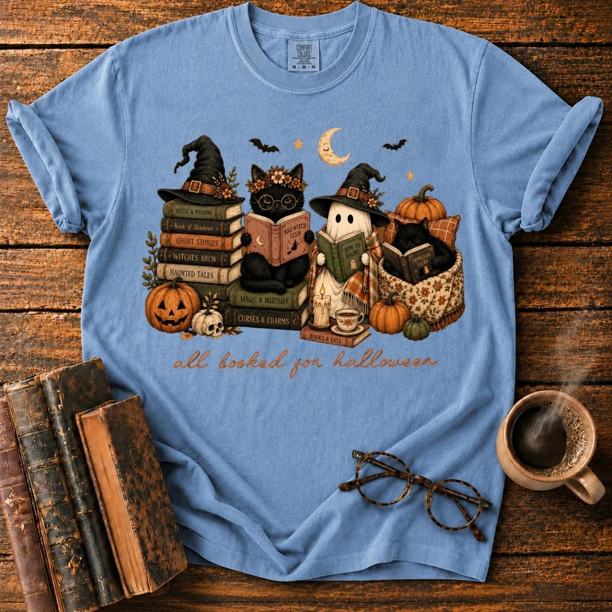 Cozy Halloween Book T-Shirt