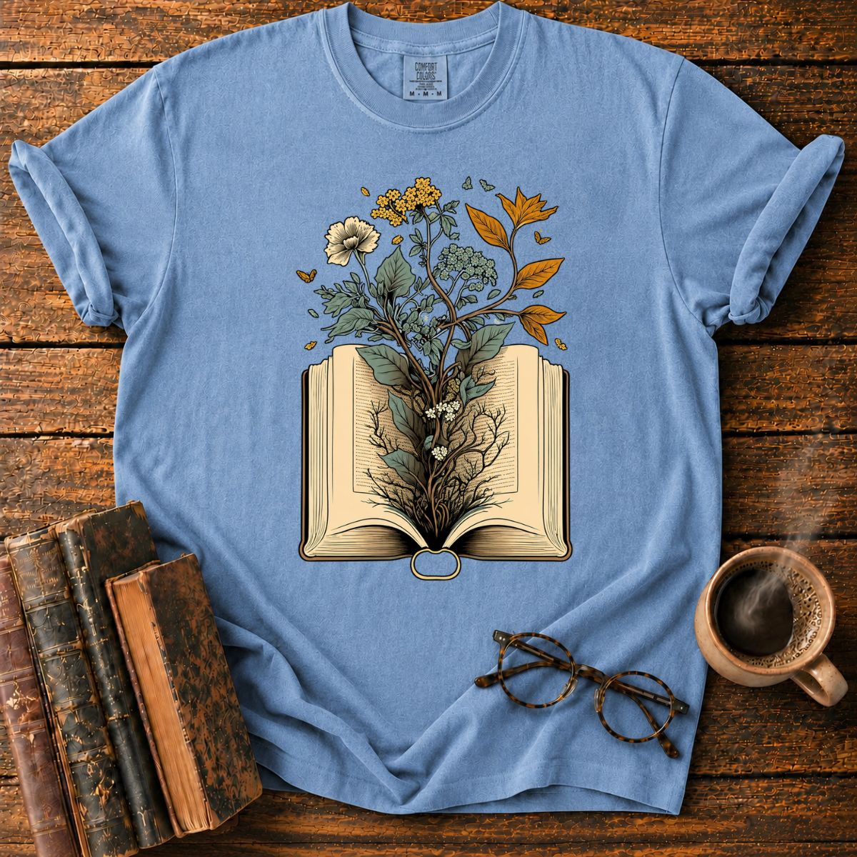 Vintage Botanical Book T-Shirt