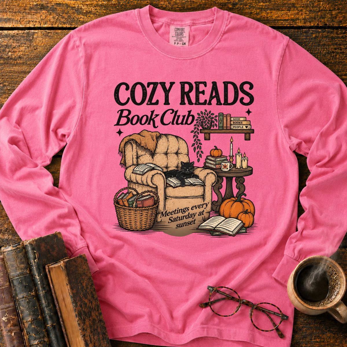 Cozy Reads Book Club LS T-Shirt