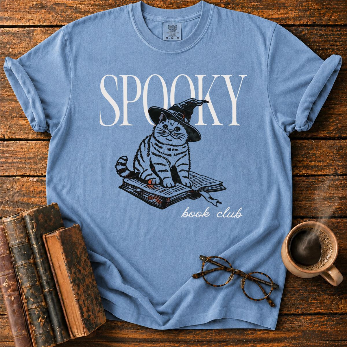 Spooky Cat Book Club T-Shirt